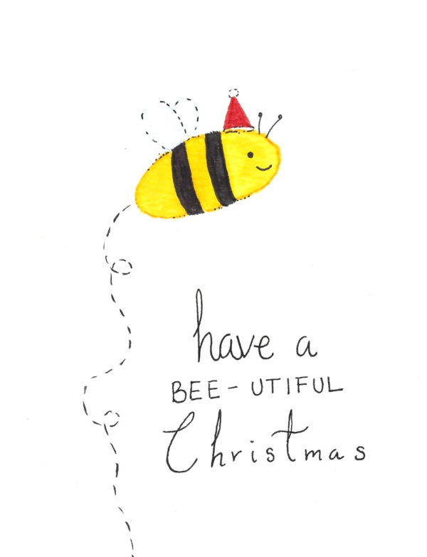 Bee-utiful Christmas Card Bee-utiful Christmas Card — hand-painted watercolor by Ruth