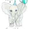 Birthday Elephant Card Birthday Elephant Card — hand-painted watercolor by Ruth