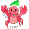 Christmas Crab Card Christmas Crab Card — hand-painted watercolor by Ruth