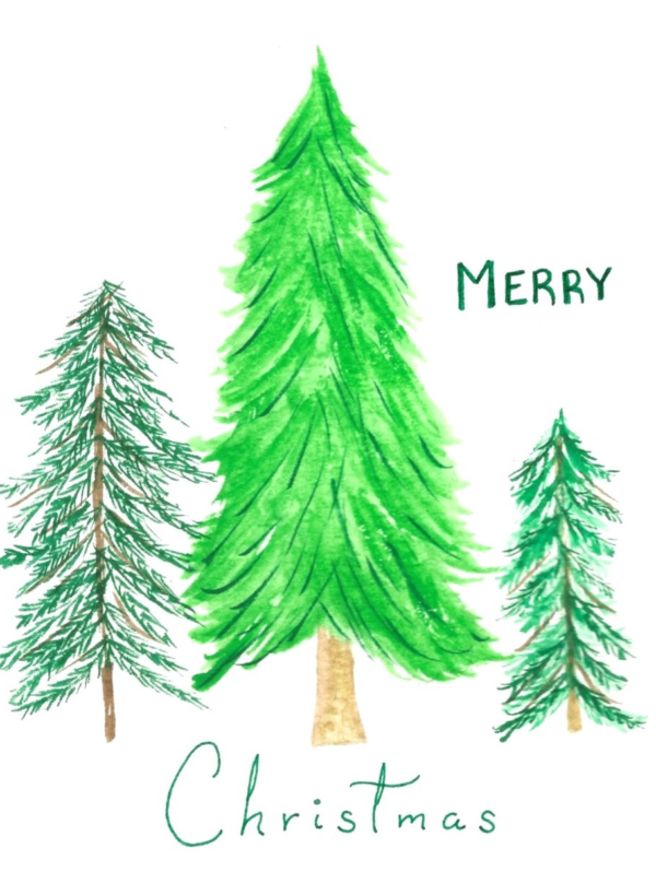 Evergreen Trees Christmas Card Evergreen Trees Christmas Card — hand-painted watercolor by Ruth
