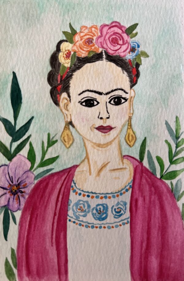 Frida with Flowers