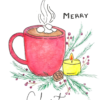 Hot Cocoa Christmas Card Hot Cocoa Christmas Card — hand-painted watercolor by Ruth