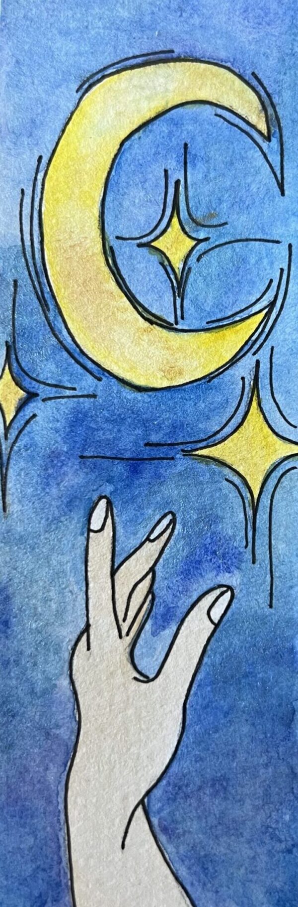mano luna Hand & Moon Bookmark