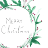 Merry Christmas Wreath Card — hand-painted watercolor by Ruth