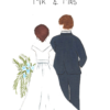 Mr & Mrs Wedding Card Mr & Mrs Wedding Card — hand-painted watercolor by Ruth