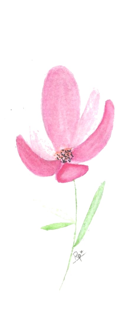 Pink Cosmos Bookmark — hand-painted watercolor by Ruth