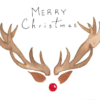 Reindeer Antlers Christmas Card — hand-painted watercolor by Ruth