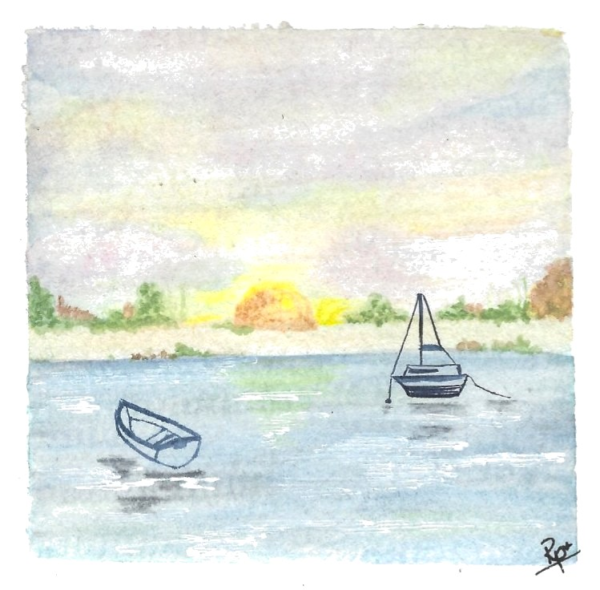 Sunset Harbor Sunset Harbor — original watercolor by Ruth