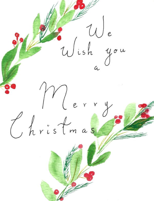 We Wish You a Merry Christmas Card We Wish You a Merry Christmas Card — hand-painted watercolor by Ruth