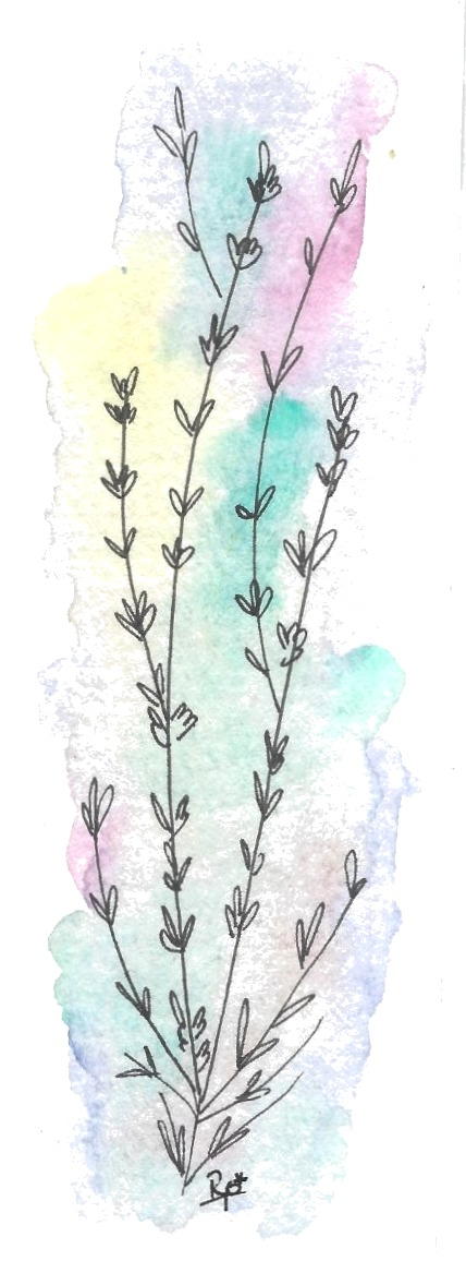 Aqua Flowers Bookmark — hand-painted watercolor by Ruth